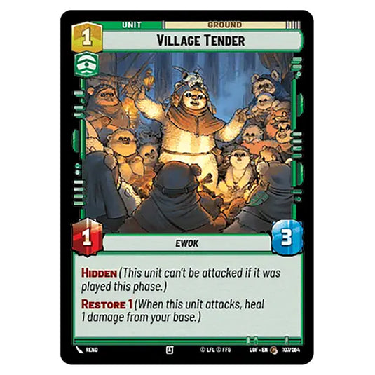 Village Tender card from the Star Wars Unlimited set Legends of the Force