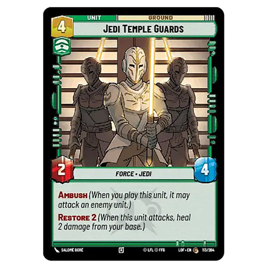 Jedi Temple Guards card from the Star Wars Unlimited set Legends of the Force