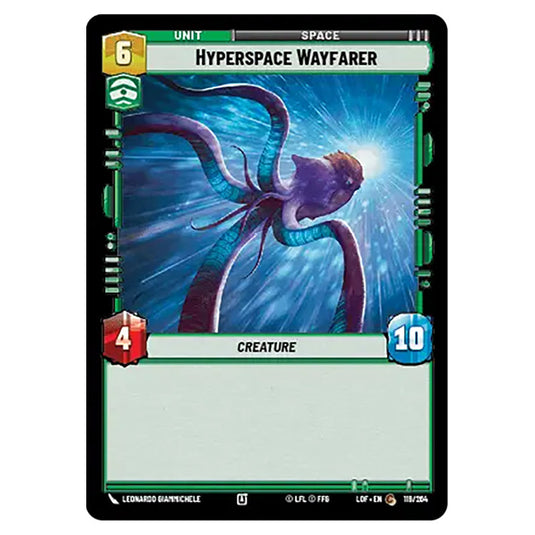 Hyperspace Wayfarer card from the Star Wars Unlimited set Legends of the Force