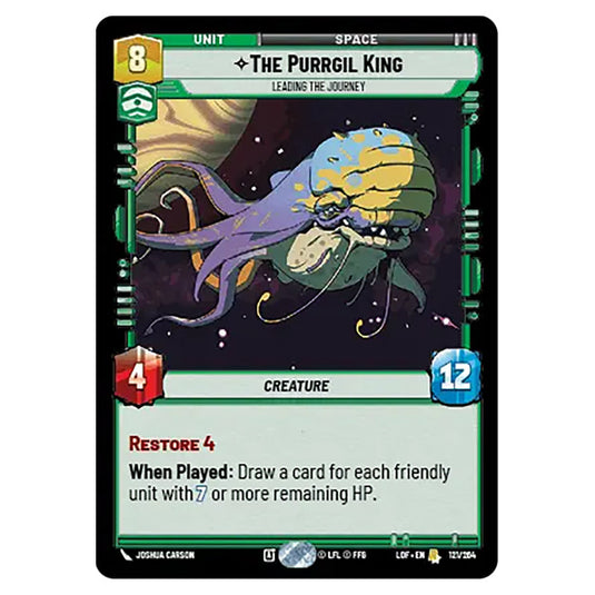 The Purrgil King Leading The Journey card from the Star Wars Unlimited set Legends of the Force