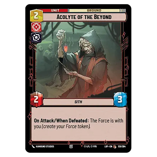 Acolyte of the Beyond card from the Star Wars Unlimited set Legends of the Force