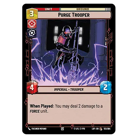 Purge Trooper card from the Star Wars Unlimited set Legends of the Force