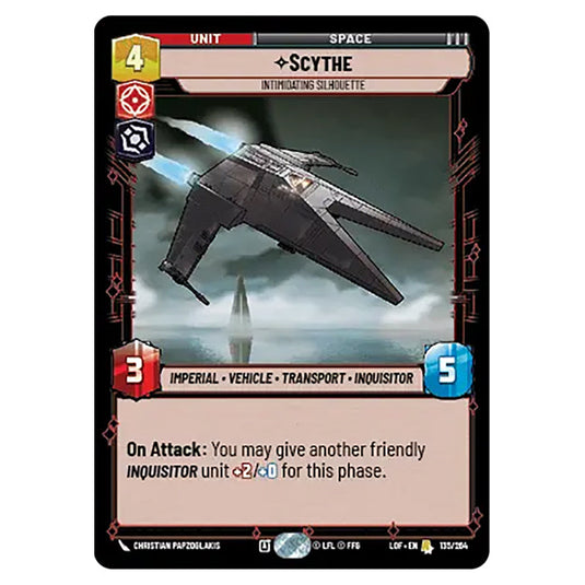 Scythe Intimidating Silhouette card from the Star Wars Unlimited set Legends of the Force