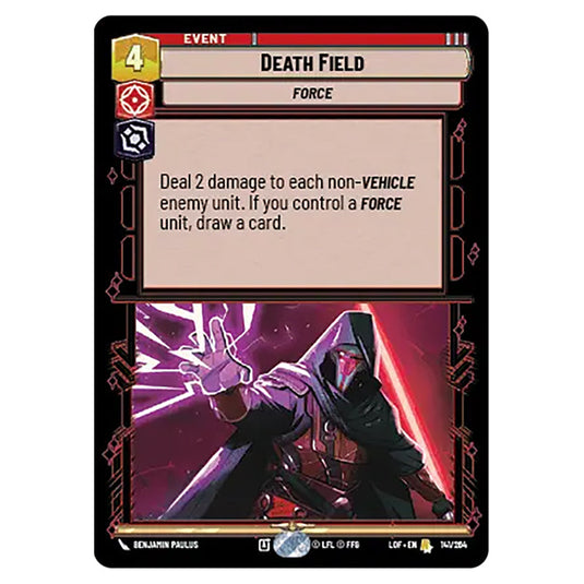 Death Field card from the Star Wars Unlimited set Legends of the Force