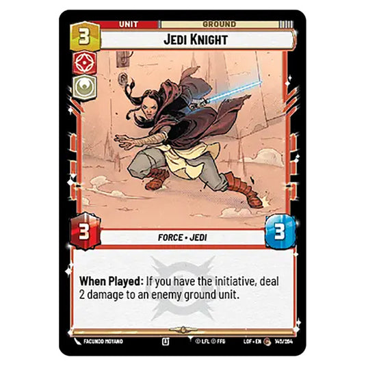 Jedi Knight card from the Star Wars Unlimited set Legends of the Force