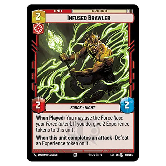 Infused Brawler card from the Star Wars Unlimited set Legends of the Force