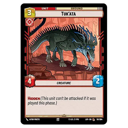 Tuk'ata card from the Star Wars Unlimited set Legends of the Force