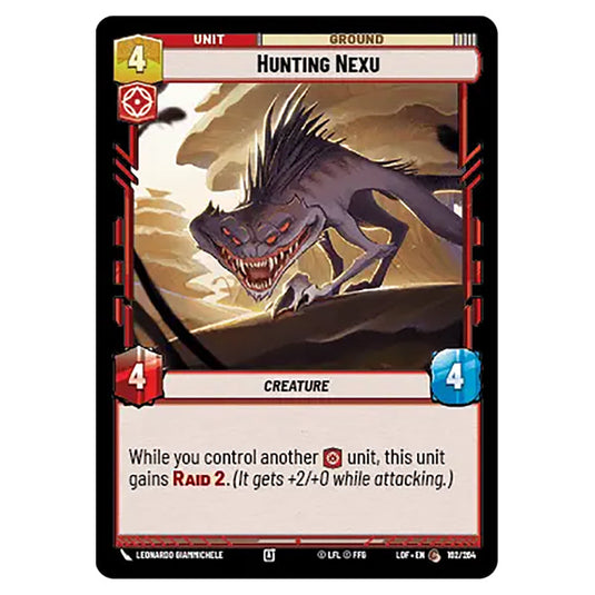 Hunting Nexu card from the Star Wars Unlimited set Legends of the Force