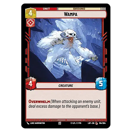 Wampa card from the Star Wars Unlimited set Legends of the Force