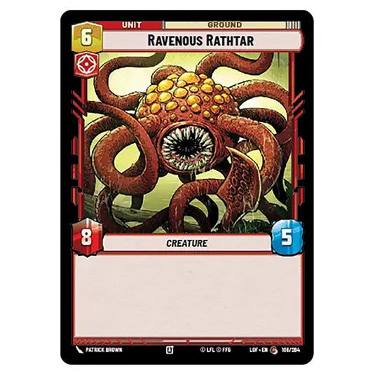 Ravenous Rathtar card from the Star Wars Unlimited set Legends of the Force