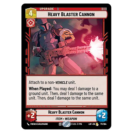 Heavy Blaster Cannon card from the Star Wars Unlimited set Legends of the Force