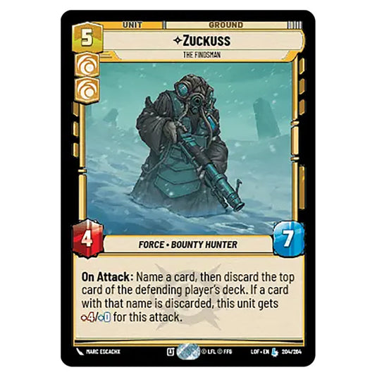 Zuckuss The Findsman card from the Star Wars Unlimited set Legends of the Force