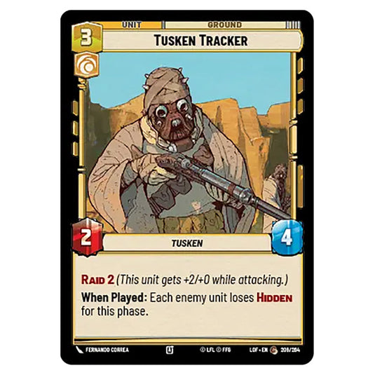 Tusken Tracker card from the Star Wars Unlimited set Legends of the Force