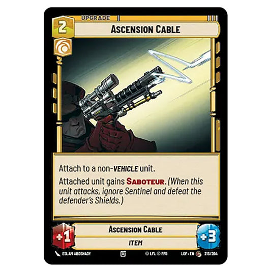 Ascension Cable card from the Star Wars Unlimited set Legends of the Force