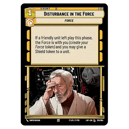 Disturbance in the Force card from the Star Wars Unlimited set Legends of the Force