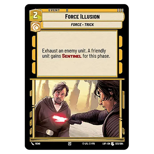 Force Illusion card from the Star Wars Unlimited set Legends of the Force