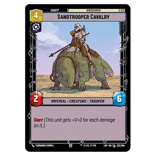 Sandtrooper Cavalry card from the Star Wars Unlimited set Legends of the Force