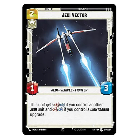 Jedi Vector card from the Star Wars Unlimited set Legends of the Force