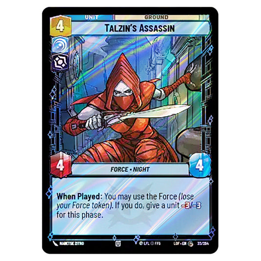 Talzin's Assassin card from the Star Wars Unlimited set Legends of the Force