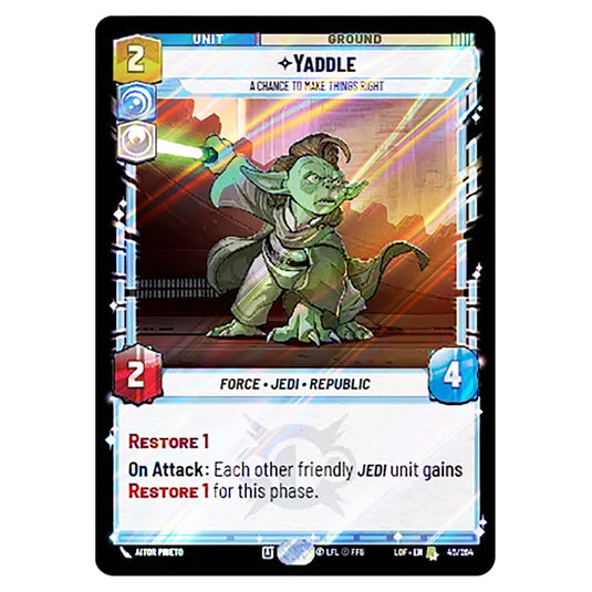 Yaddle A Chance To Make Things Right card from the Star Wars Unlimited set Legends of the Force