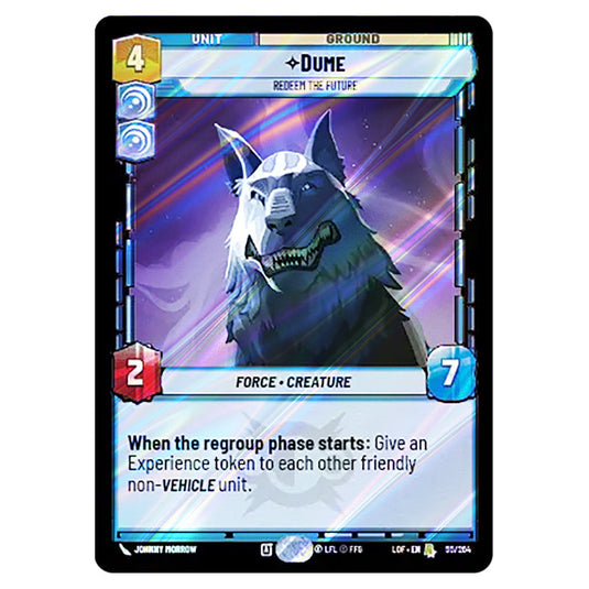 Dume Redeem the Future card from the Star Wars Unlimited set Legends of the Force