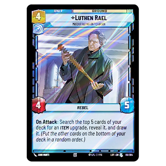 Luthen Rael Masquerading Antiquarian card from the Star Wars Unlimited set Legends of the Force