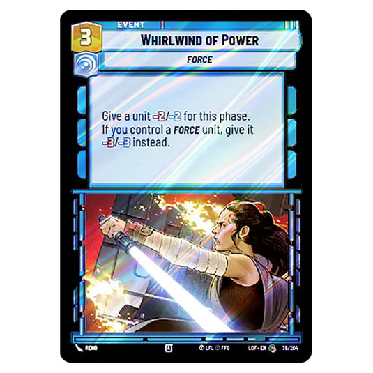 Whirlwind of Power card from the Star Wars Unlimited set Legends of the Force