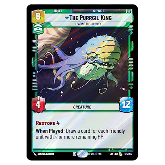 The Purrgil King Leading The Journey card from the Star Wars Unlimited set Legends of the Force