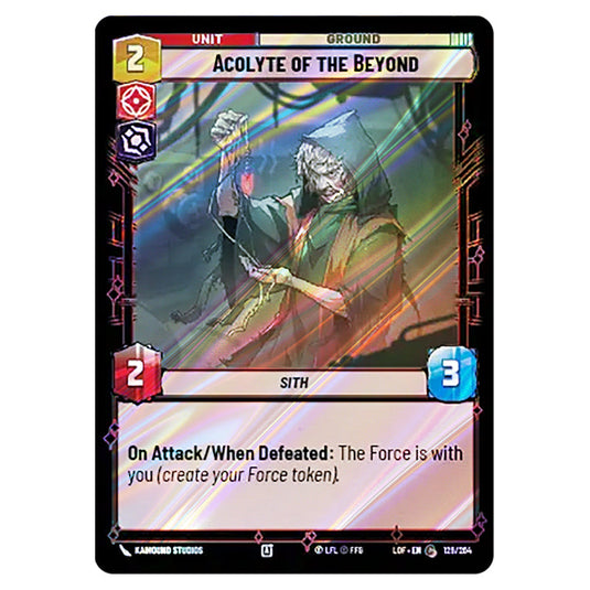 Acolyte of the Beyond card from the Star Wars Unlimited set Legends of the Force