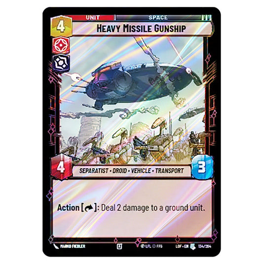 Heavy Missile Gunship card from the Star Wars Unlimited set Legends of the Force