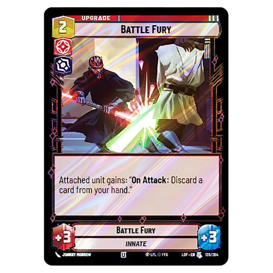 Battle Fury card from the Star Wars Unlimited set Legends of the Force