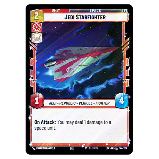 Jedi Starfighter card from the Star Wars Unlimited set Legends of the Force