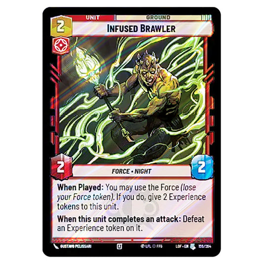 Infused Brawler card from the Star Wars Unlimited set Legends of the Force