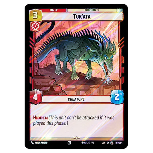 Tuk'ata card from the Star Wars Unlimited set Legends of the Force