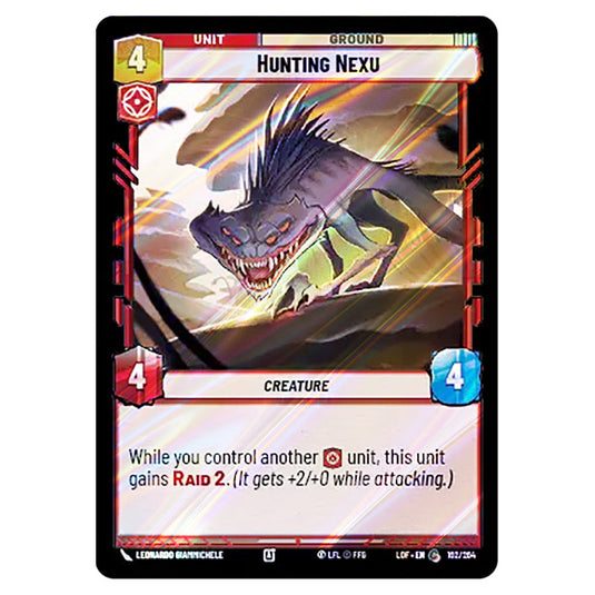 Hunting Nexu card from the Star Wars Unlimited set Legends of the Force