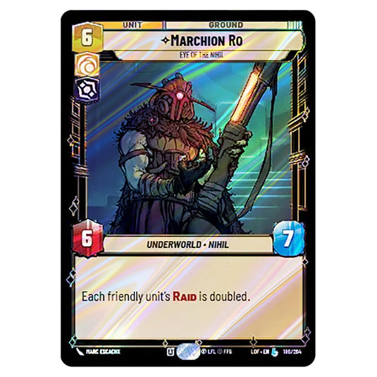 Marchion Ro Eye of the Nihil card from the Star Wars Unlimited set Legends of the Force