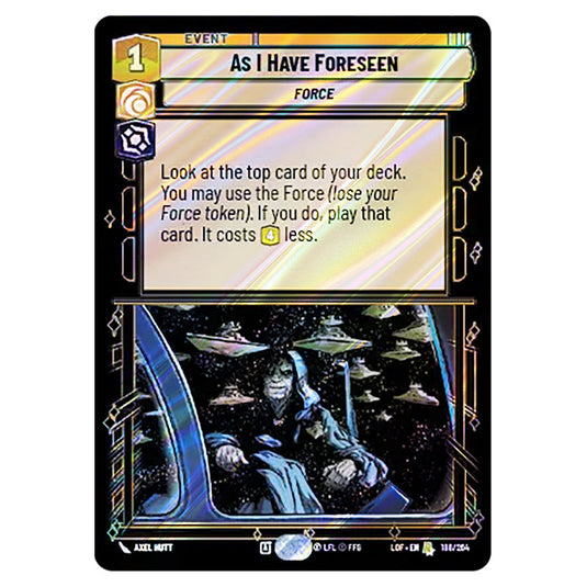 As I Have Foreseen card from the Star Wars Unlimited set Legends of the Force