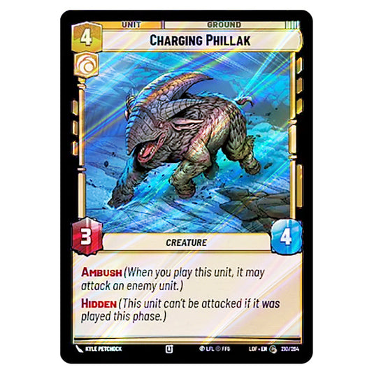 Charging Phillak card from the Star Wars Unlimited set Legends of the Force