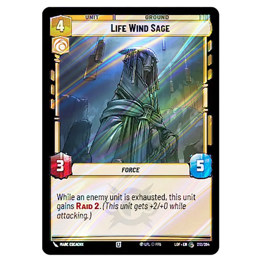 Life Wind Sage card from the Star Wars Unlimited set Legends of the Force