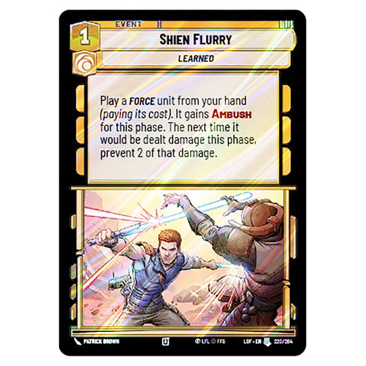Shien Flurry card from the Star Wars Unlimited set Legends of the Force