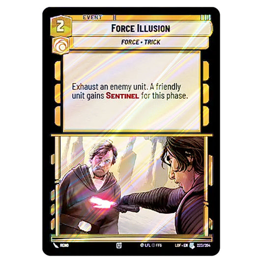 Force Illusion card from the Star Wars Unlimited set Legends of the Force