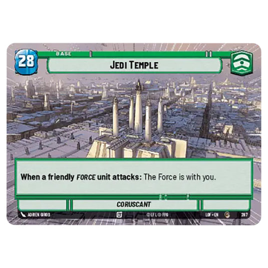 Jedi Temple card from the Star Wars Unlimited set Legends of the Force