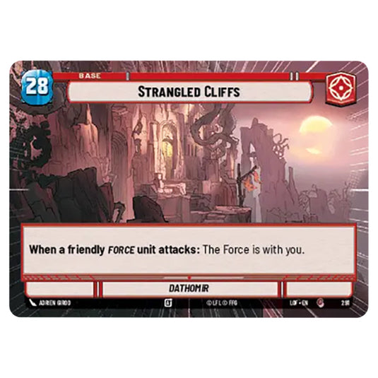 Strangled Cliffs card from the Star Wars Unlimited set Legends of the Force