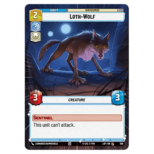 Loth-Wolf card from the Star Wars Unlimited set Legends of the Force