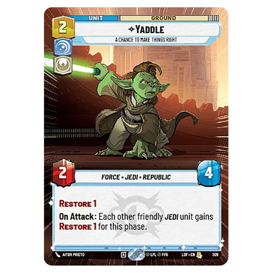 Yaddle A Chance To Make Things Right card from the Star Wars Unlimited set Legends of the Force