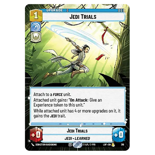 Jedi Trials card from the Star Wars Unlimited set Legends of the Force