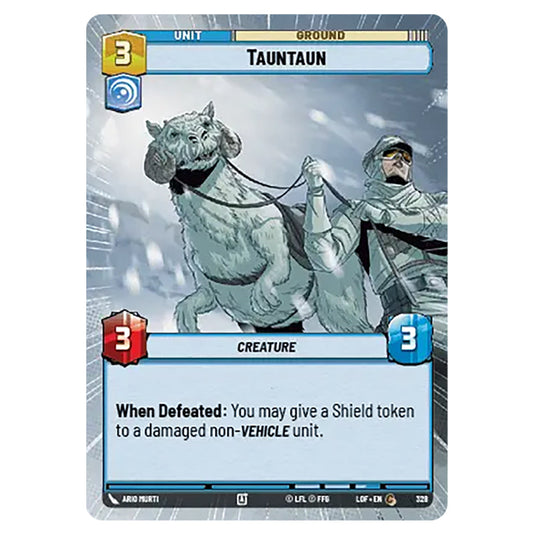 Tauntaun card from the Star Wars Unlimited set Legends of the Force