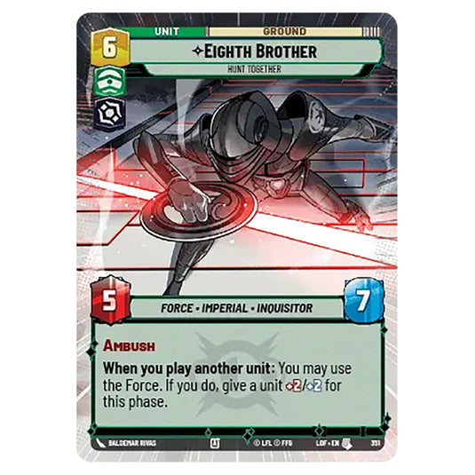 Eighth Brother Hunt Together card from the Star Wars Unlimited set Legends of the Force
