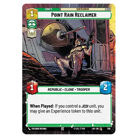Point Rain Reclaimer card from the Star Wars Unlimited set Legends of the Force