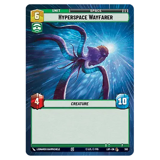 Hyperspace Wayfarer card from the Star Wars Unlimited set Legends of the Force